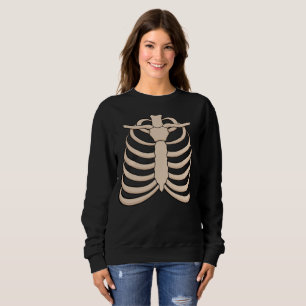 Sudadera con capucha de esqueleto para mujer para