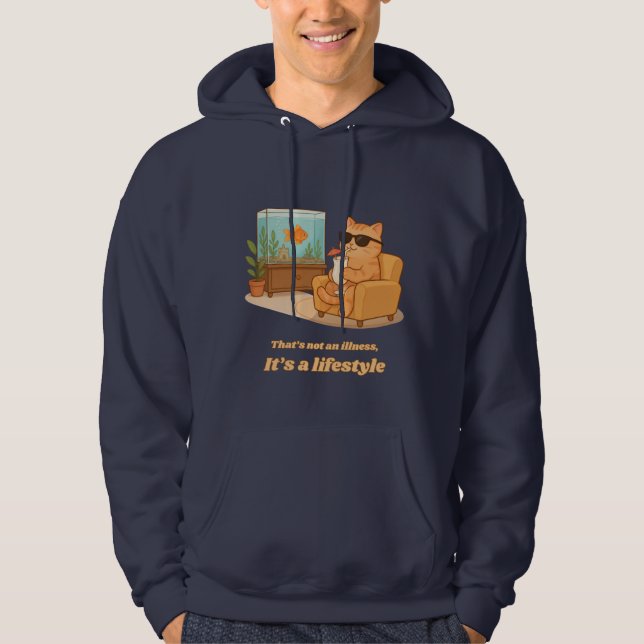Sudadera con capucha de estilo de vida de gato div (Anverso)