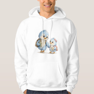 Sudadera con capucha de familia de pajarito azul l