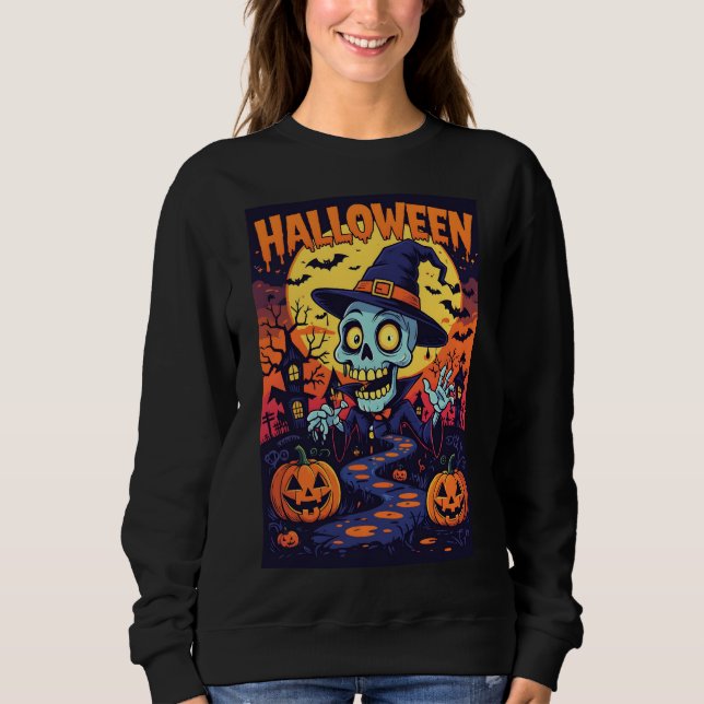Sudadera con capucha de fantasma Boo de Halloween (Anverso)
