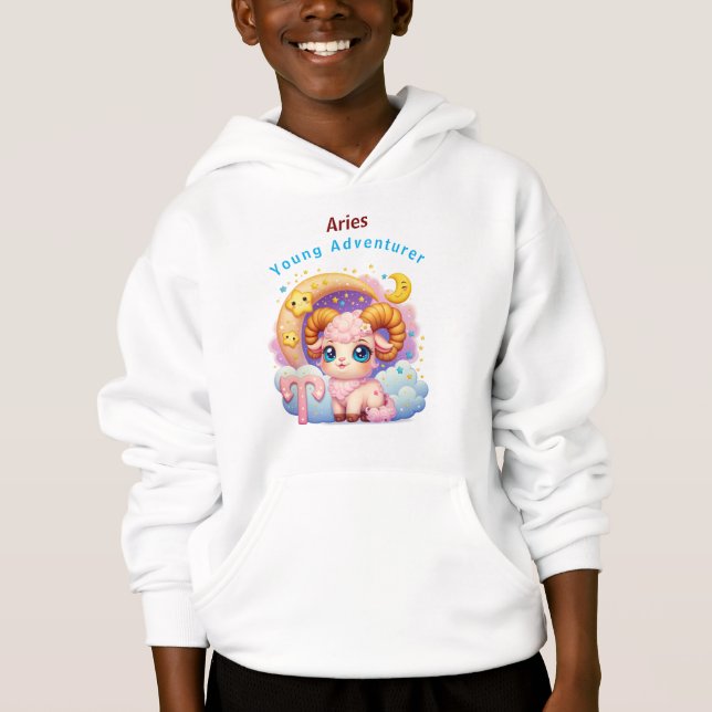 Sudadera con capucha de felpa para niños Aries Zod (Anverso)