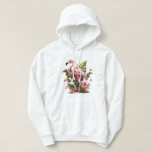 Sudadera con capucha de flamenco rosa