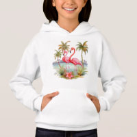 Sudadera con capucha de flamenco rosa para niños