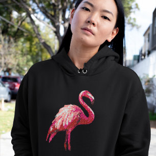 Sudadera con capucha de flamenco tropical estampad