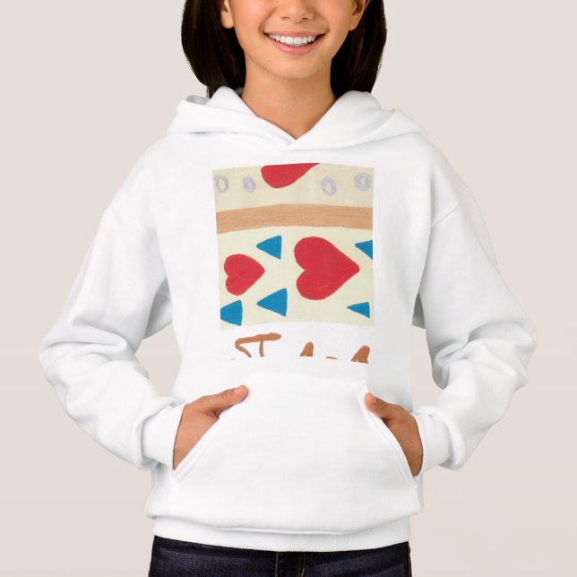Sudadera con capucha de fleece para niñas Love Pat (Anverso)