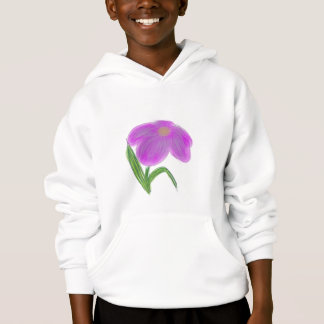 Sudadera con capucha de flores moradas suaves para