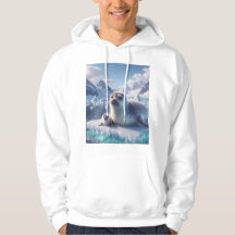 Sudadera con capucha de foca y cría en el hielo pa