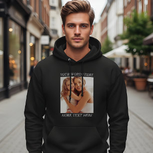 Sudadera con capucha de foto y texto personalizabl