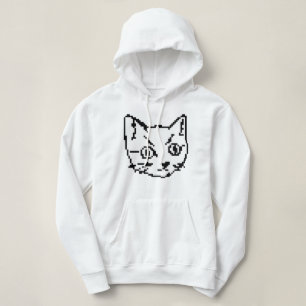SUDADERA CON CAPUCHA DE GATITO DE VIDEO ARTE PIXEL