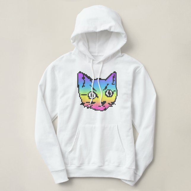 SUDADERA CON CAPUCHA DE GATO DE VIDEO PIXEL ART KI (Diseño del anverso)