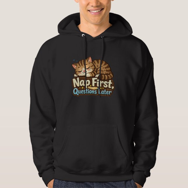 Sudadera con capucha de gato dormilón para relajar (Anverso)
