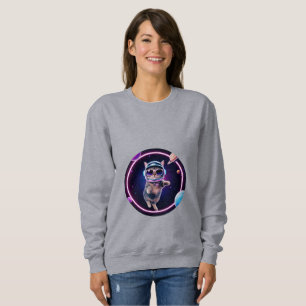 Sudadera con capucha de gato espacial neón – Respl