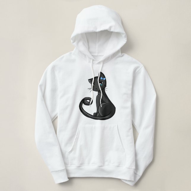 Sudadera con Capucha de Gato Negro Elegante – Esti (Diseño del anverso)