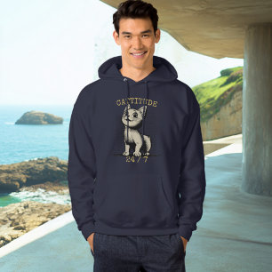 Sudadera con capucha de gato siempre alerta - Catt