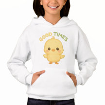 Sudadera con capucha de gráfico de pollito amarill