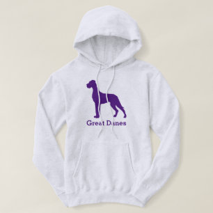Sudadera con capucha de Gran Danés Natural Púrpura