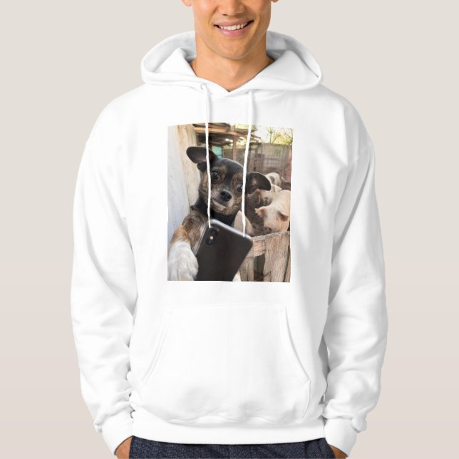 Sudadera con capucha de granja divertida selfie de (Anverso)