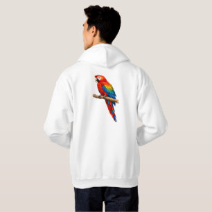Sudadera con capucha de guacamayo escarlata acuare