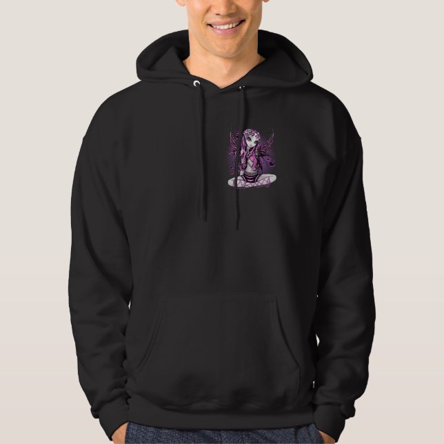 Sudadera con capucha de hadas rosada de encaje del (Anverso)