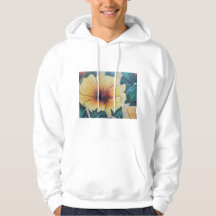 Sudadera con capucha de hibisco amarillo