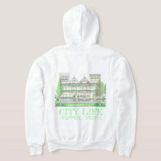 Sudadera con capucha de hilera de vida en la ciuda