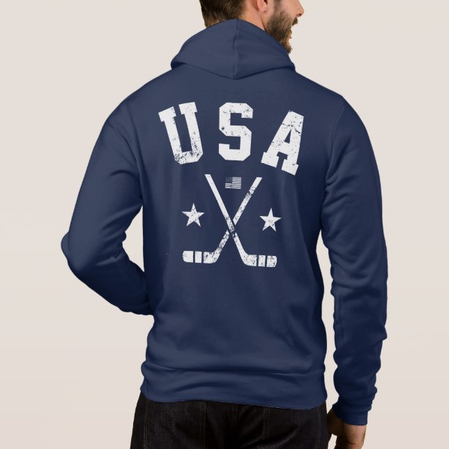 Sudadera con capucha de hockey sobre hielo de EE.  (Reverso)