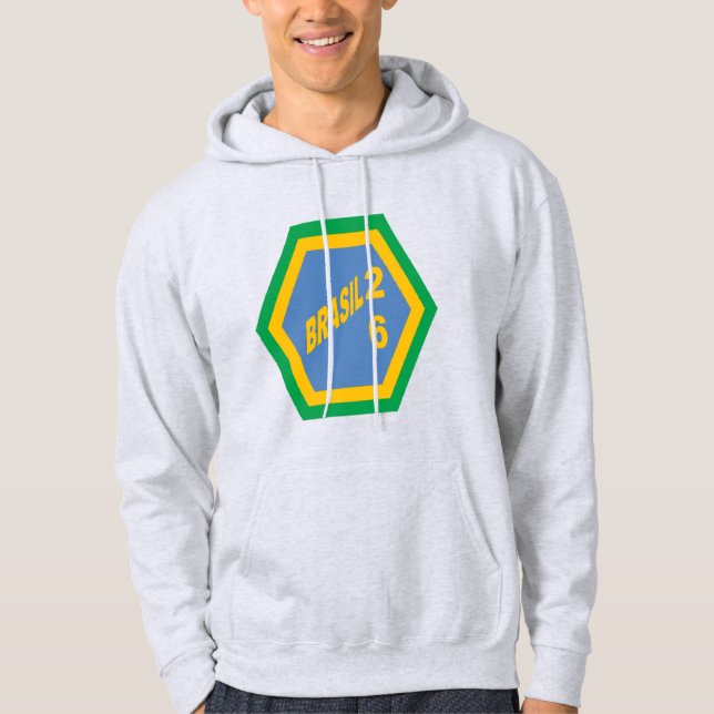Sudadera con capucha de hombre gris ceniza BRASIL  (Anverso)