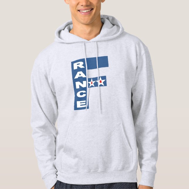 Sudadera con capucha de hombre gris FRANCIA 26 (Anverso)