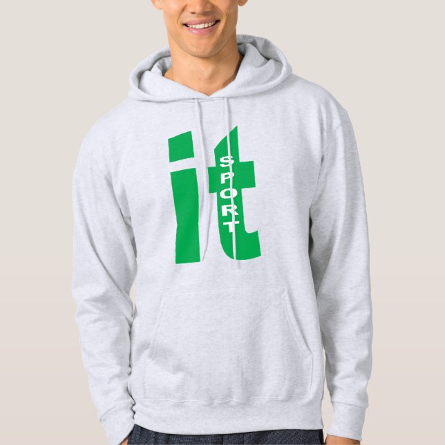 Sudadera con capucha de hombre gris ITALIA  SPORT (Anverso)