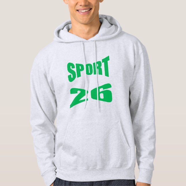 Sudadera con capucha de hombre gris  SPORT  26 (Anverso)