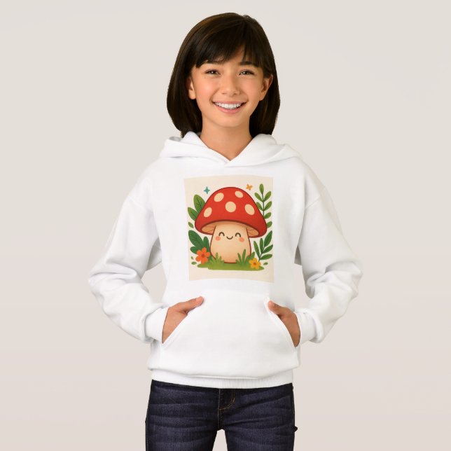 Sudadera con capucha de hongo lindo para niños (Anverso completo)