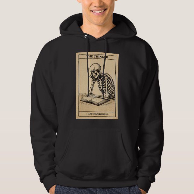 Sudadera con capucha de ilustración de esqueleto n (Anverso)