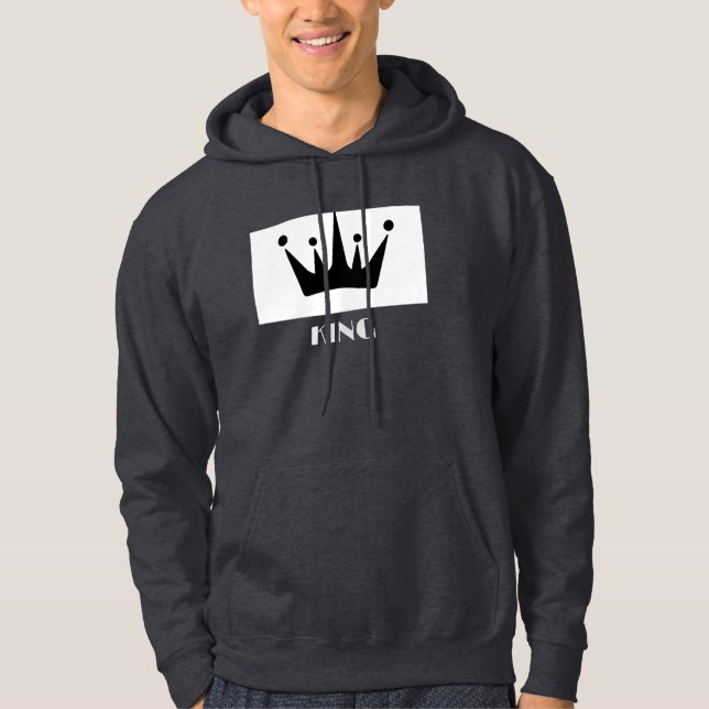 Sudadera con capucha de imagen de corona de texto  (Anverso)