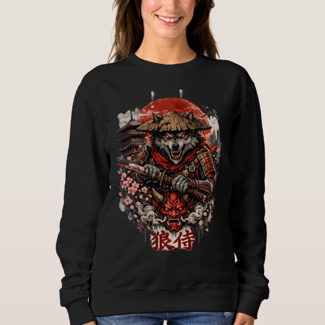 Sudadera con capucha de impresión japonesa (Anverso)