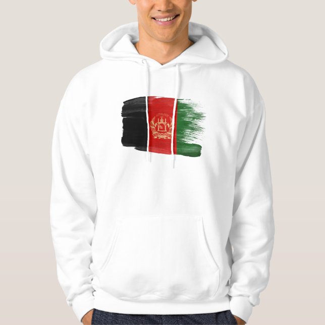 Sudadera con capucha de la bandera de Afganistán (Anverso)