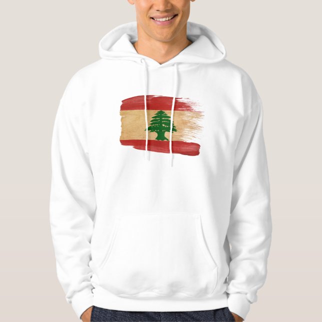 Sudadera con capucha de la bandera de Líbano (Anverso)