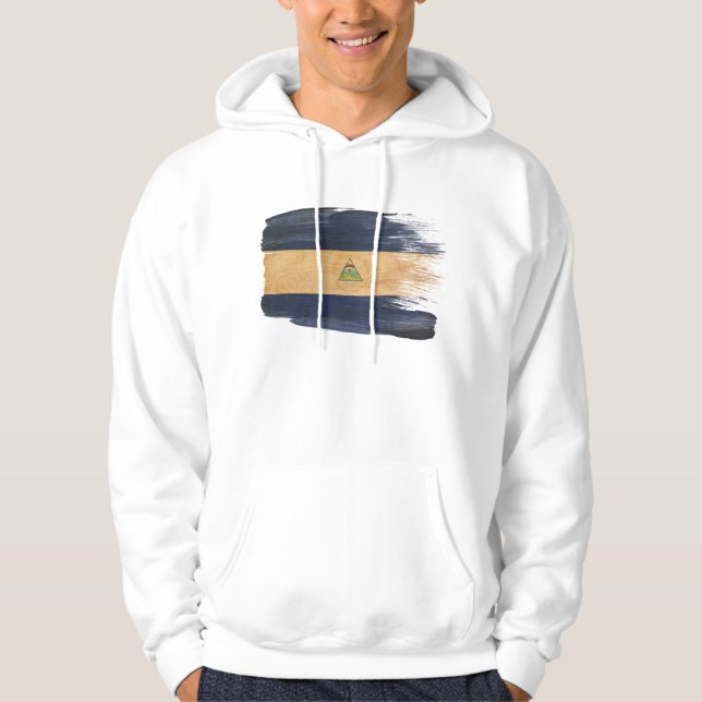 Sudadera con capucha de la bandera de Nicaragua (Anverso)