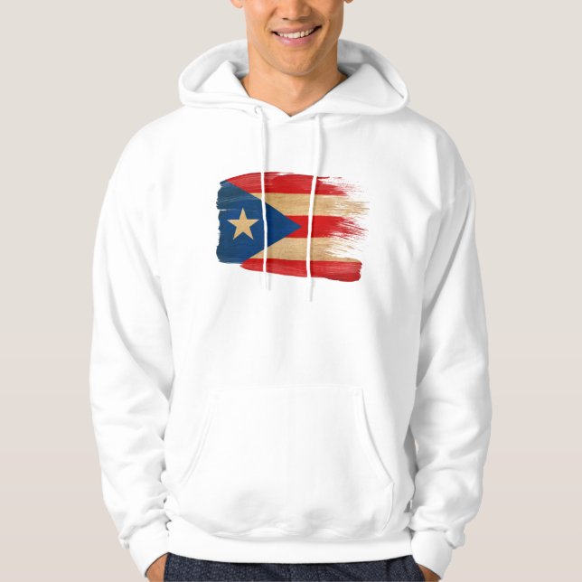 Sudadera con capucha de la bandera de Puerto Rico (Anverso)