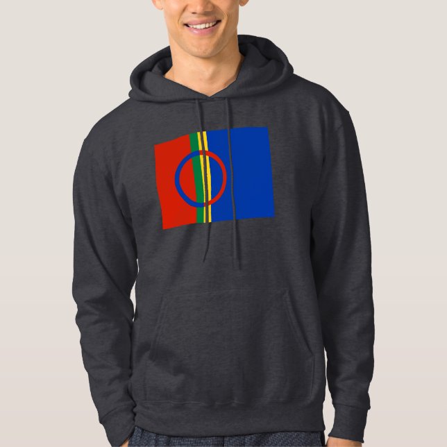 Sudadera con capucha de la bandera de Sami (gris (Anverso)