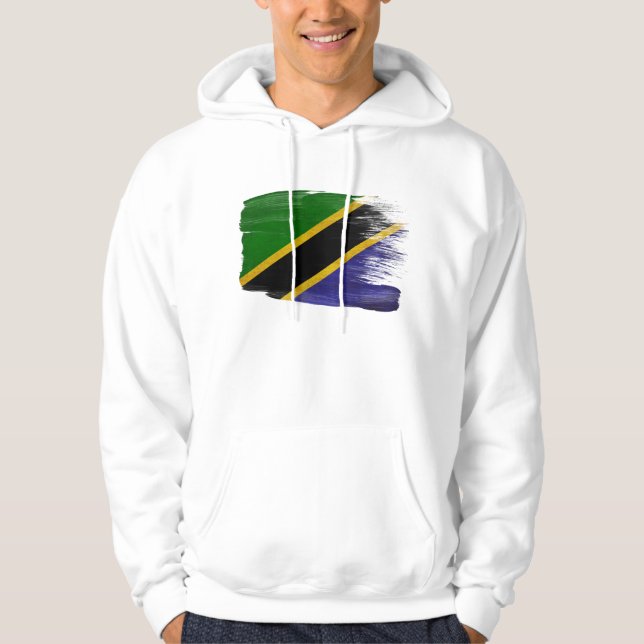 Sudadera con capucha de la bandera de Tanzania (Anverso)