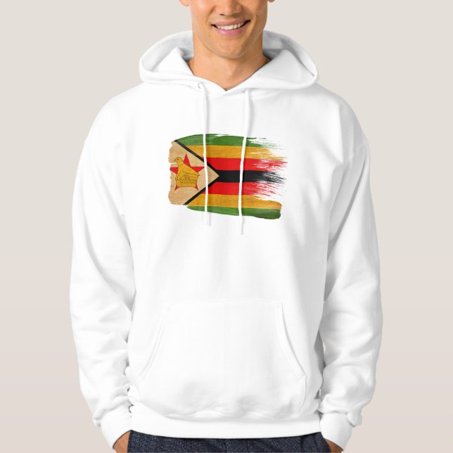 Sudadera con capucha de la bandera de Zimbabwe (Anverso)