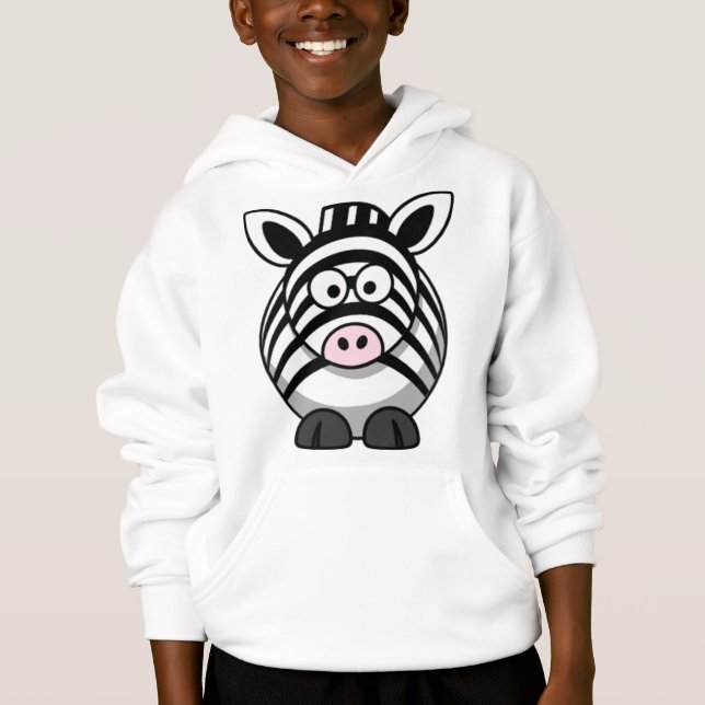 Sudadera con capucha de la cebra del dibujo (Anverso)