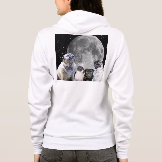 Sudadera con capucha de la cremallera del paño (Reverso)