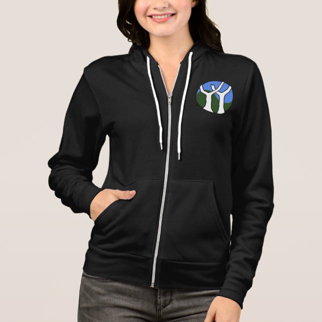 Sudadera con capucha de la cremallera del raglán (Anverso)