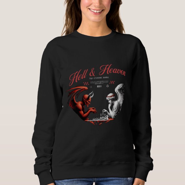 Sudadera con capucha de la dualidad del infierno y (Anverso)