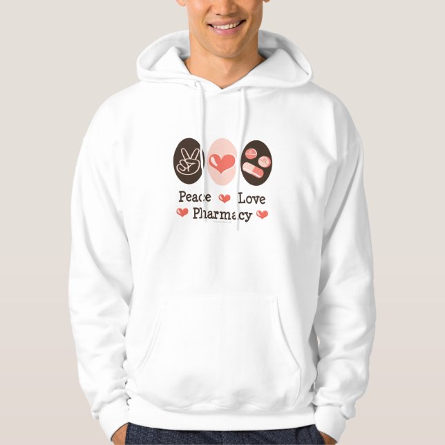 Sudadera con capucha de la farmacia del amor de la (Anverso)