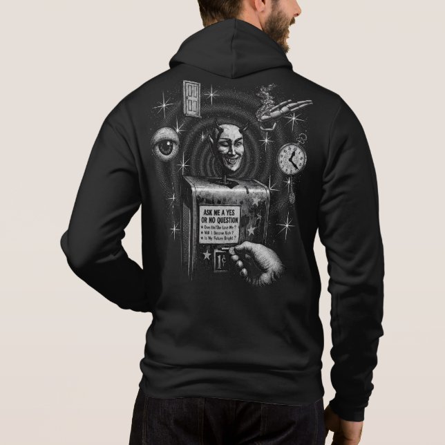 Sudadera con capucha de la máquina de la fortuna d (Reverso)
