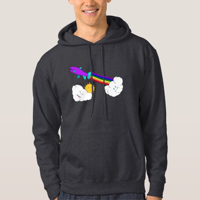 Sudadera con capucha de la trucha arco iris (Anverso)