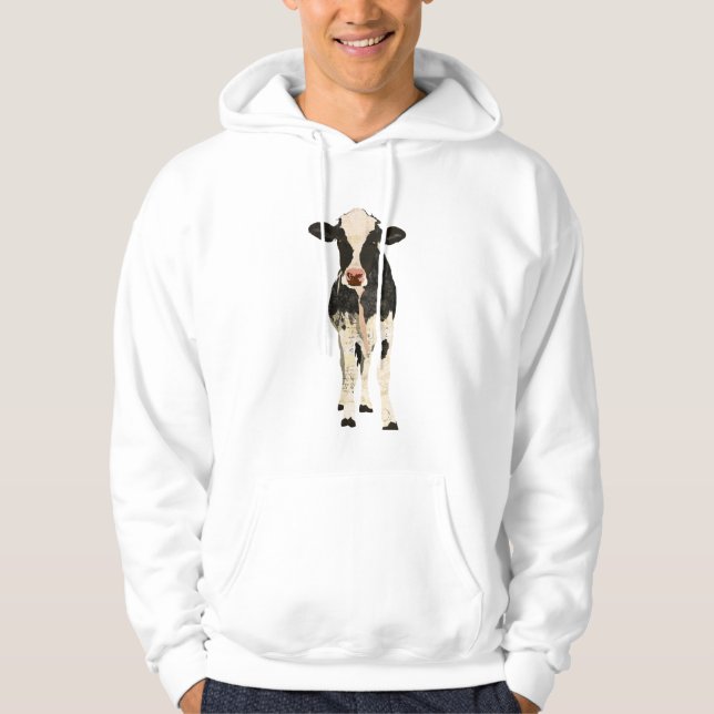 Sudadera con capucha de la vaca del ónix y de la (Anverso)