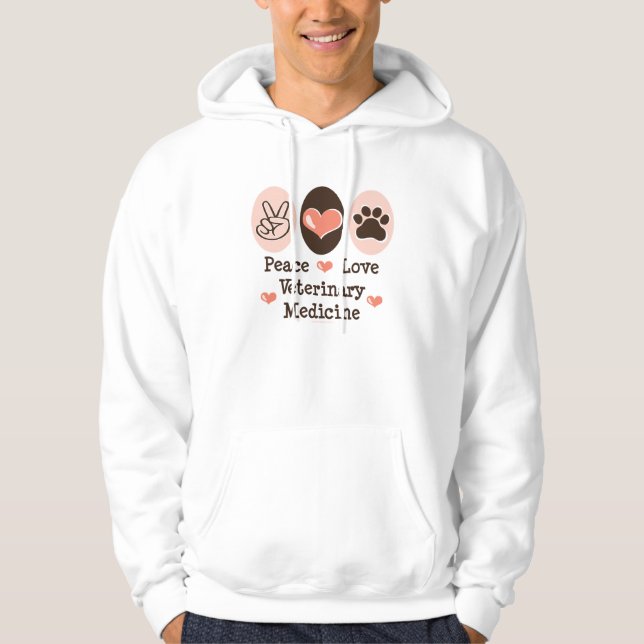 Sudadera con capucha de la veterinaría del amor de (Anverso)